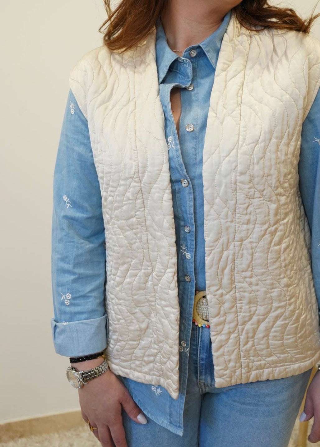 Veste Louise sans manches satinée - Jad'Or la Mode- La mode au service-de-la-féminité