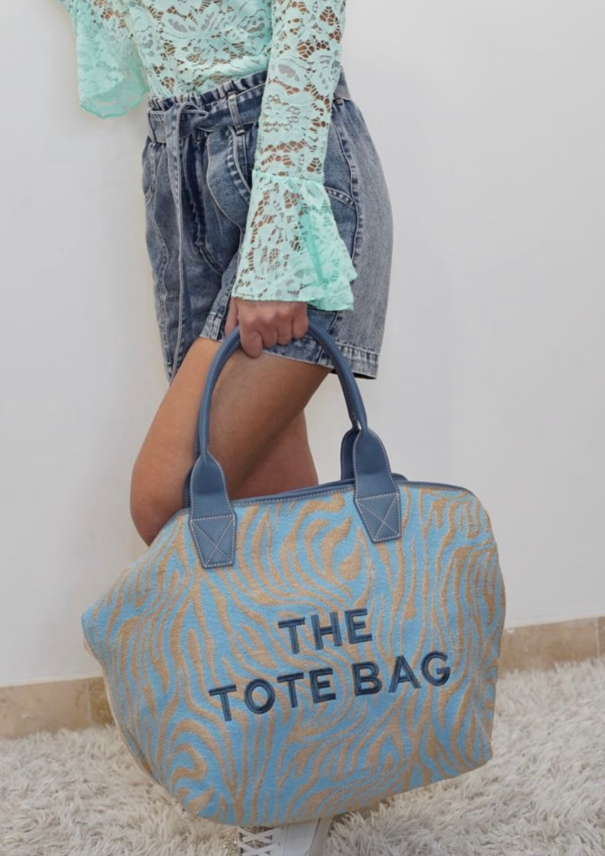 Grand sac Week-end The Tote Bag - Beige et bleu