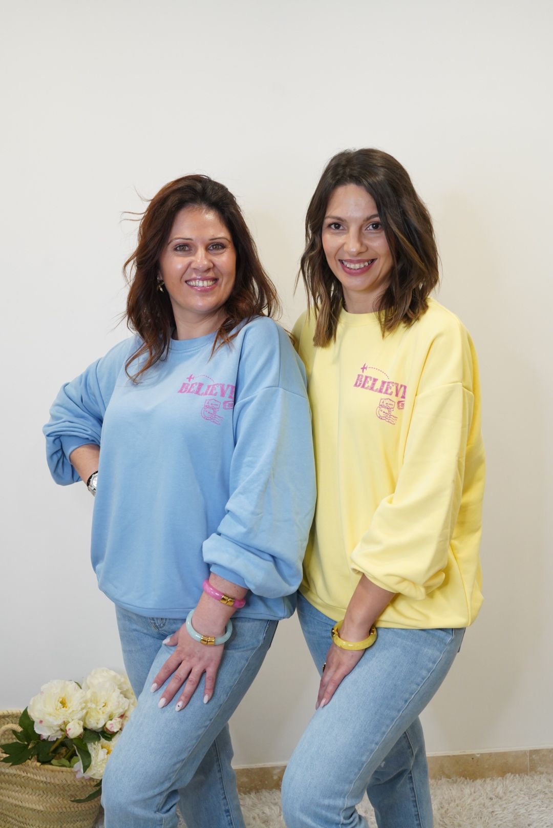 Sweat-Shirt Believe oversize, imprimé sur le dos - Jaune - Jad'Or la Mode- La mode au service-de-la-féminité