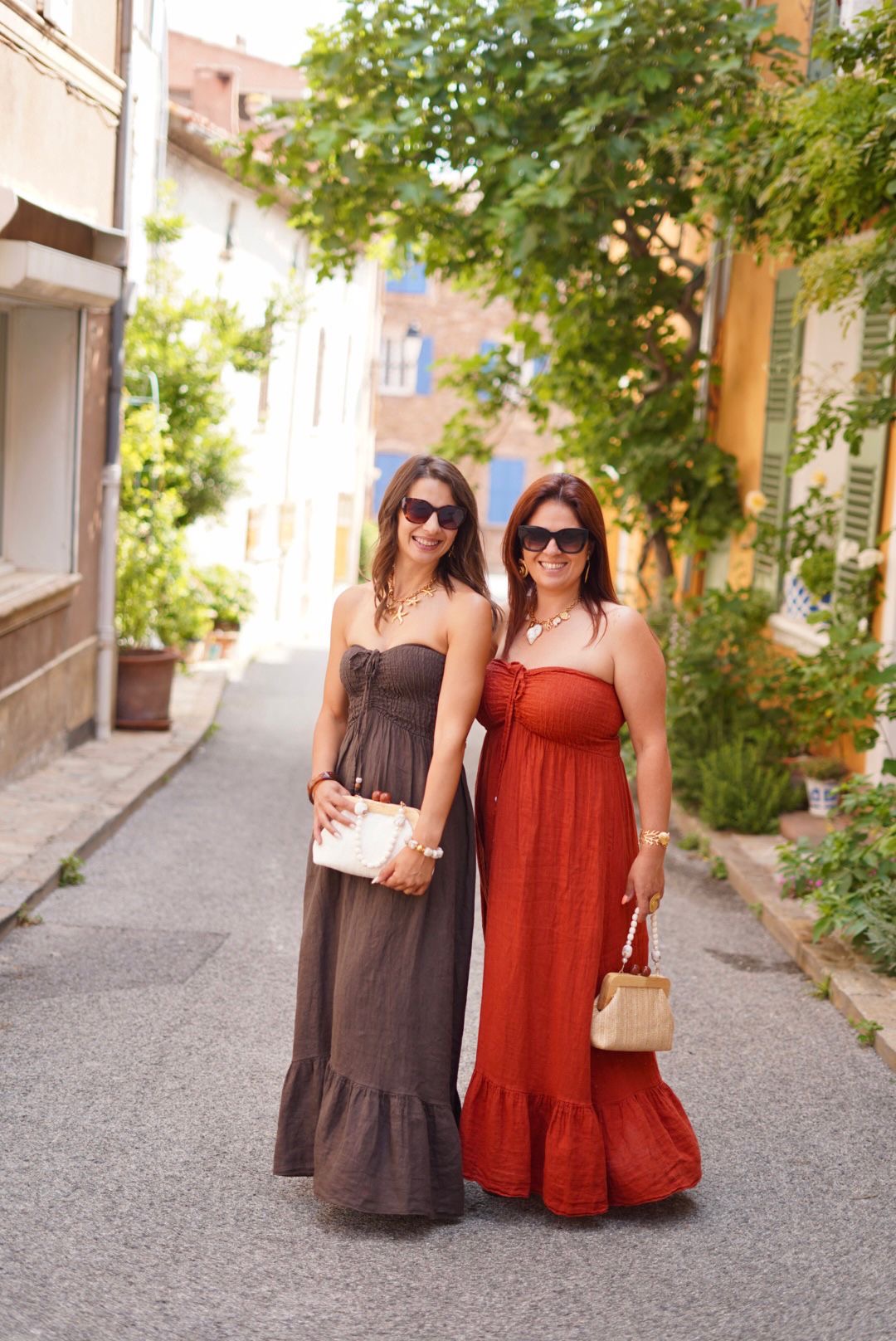 Robe Solea longue, bustier, 100% lin - Terracotta