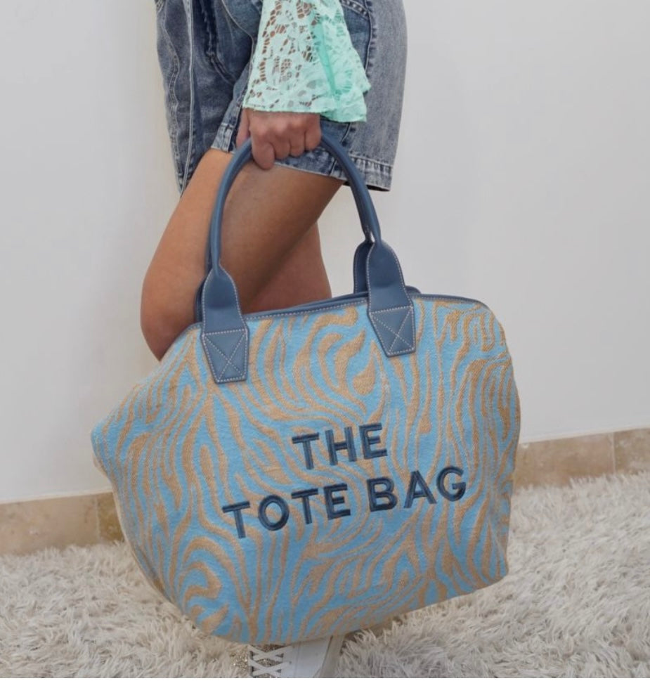 Grand sac Week-end The Tote Bag - Beige et bleu