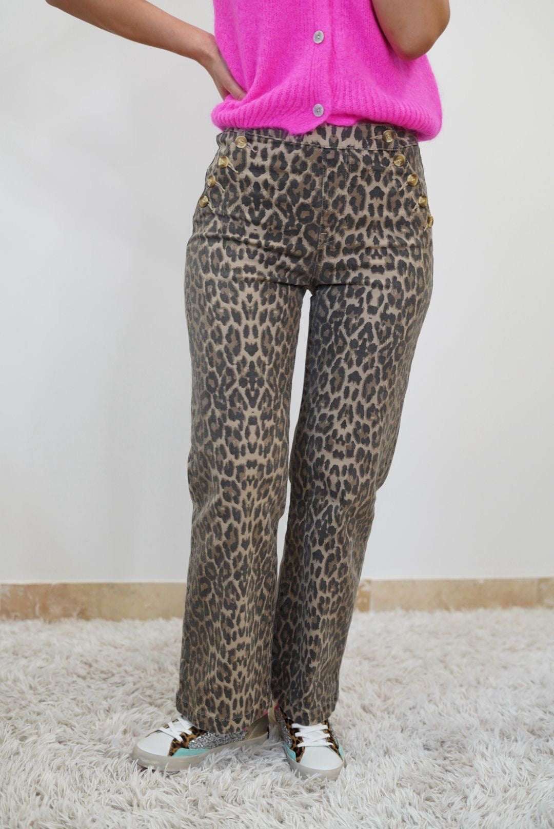 Jeans Wide Leg imprimé Léopard - Jad'Or la Mode- La mode au service-de-la-féminité