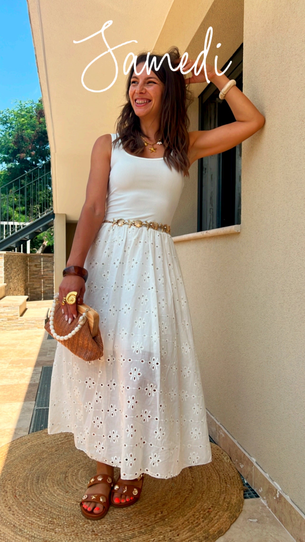 Robe d’été blanche, en broderie inglaise - Look casuel & élégant