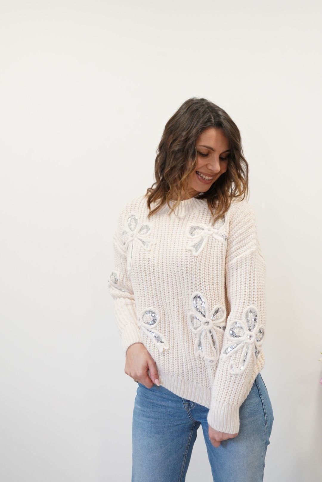 Pull Elisa avec noeuds - Écru