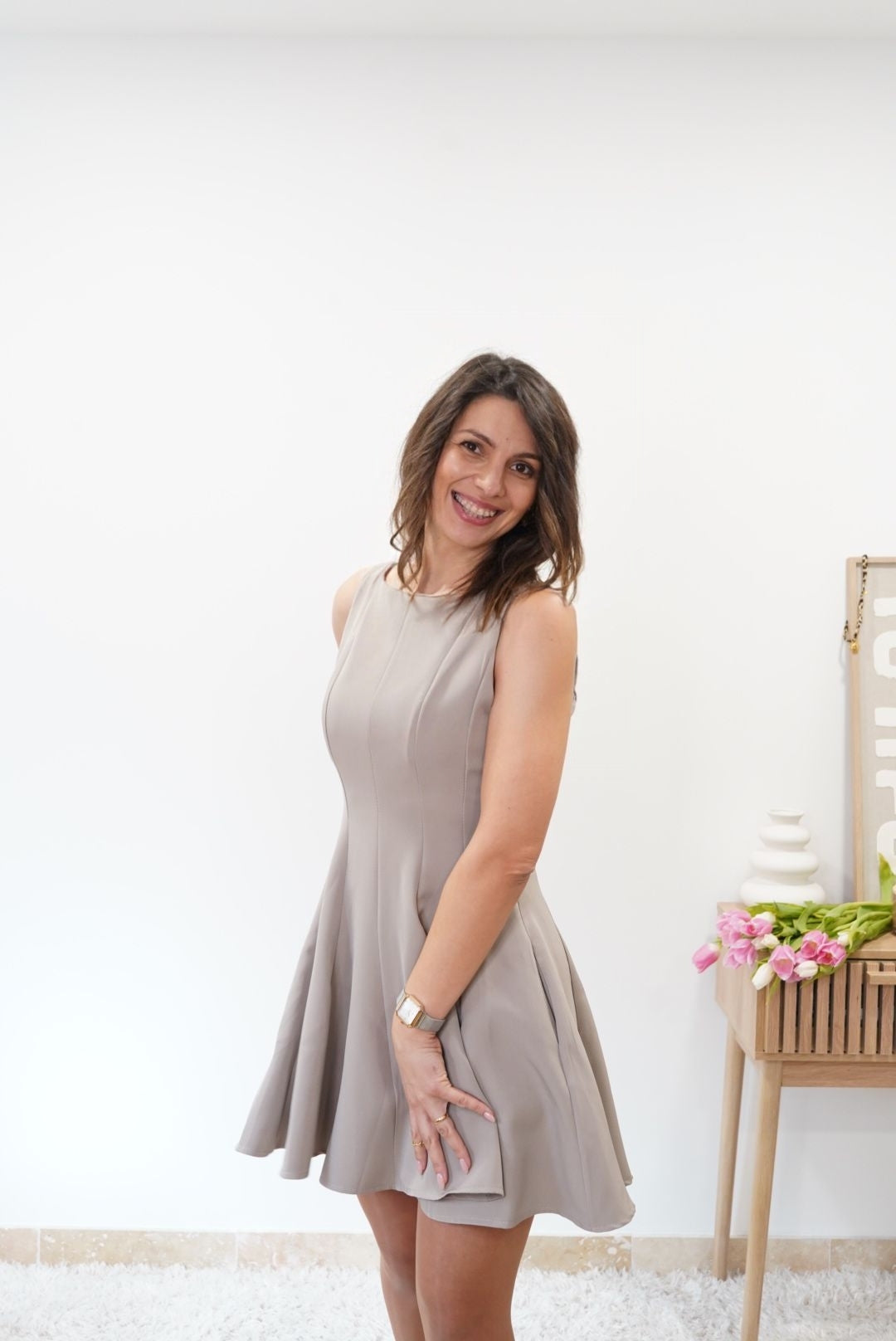 Robe Joya Beije - Jad'Or la Mode- La mode au service-de-la-féminité