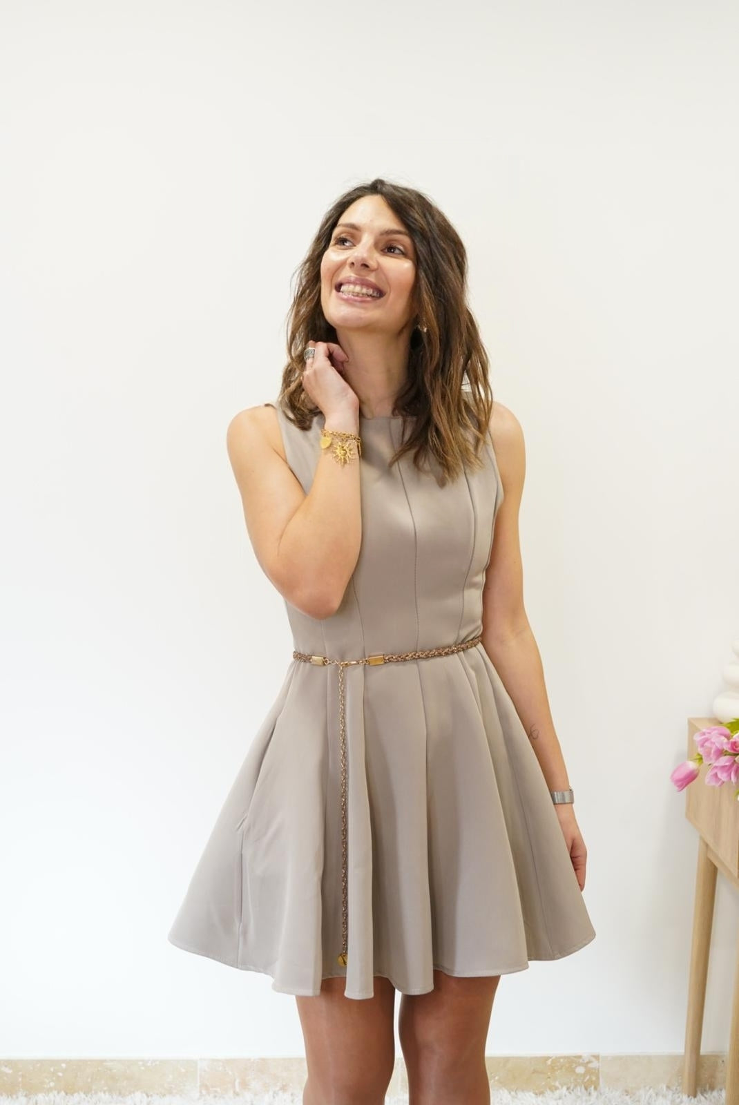 Robe Joya Beije - Jad'Or la Mode- La mode au service-de-la-féminité