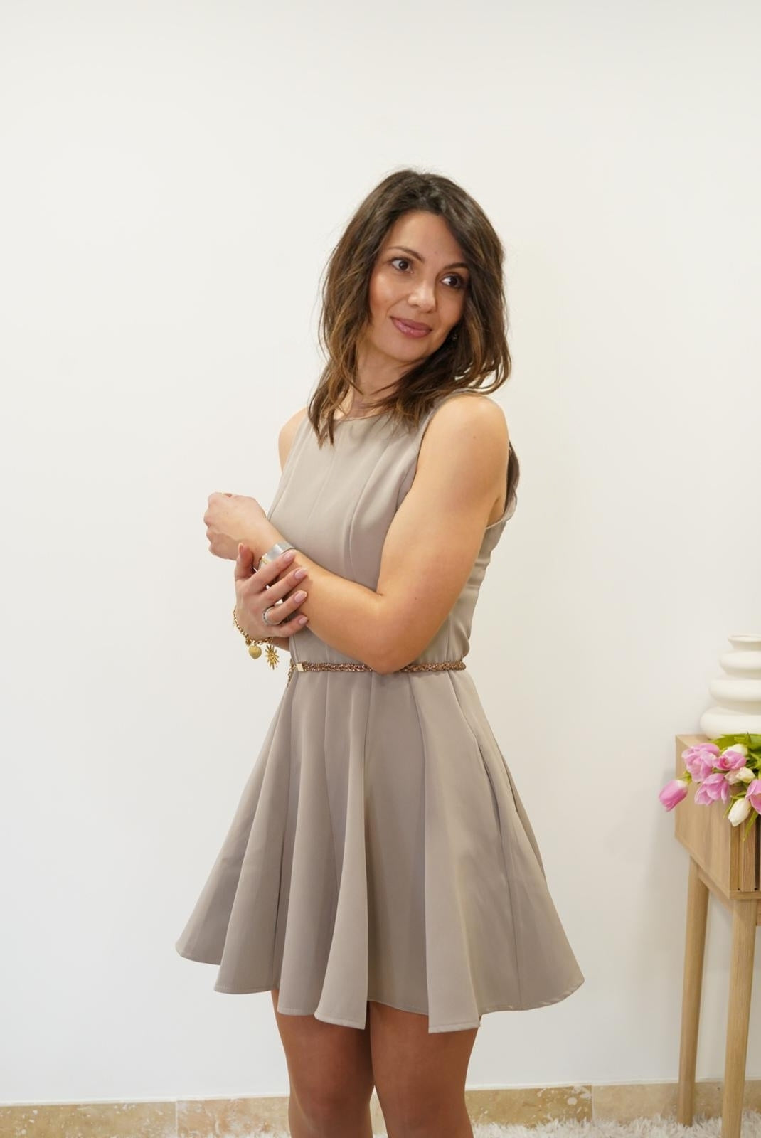 Robe Joya Beije - Jad'Or la Mode- La mode au service-de-la-féminité