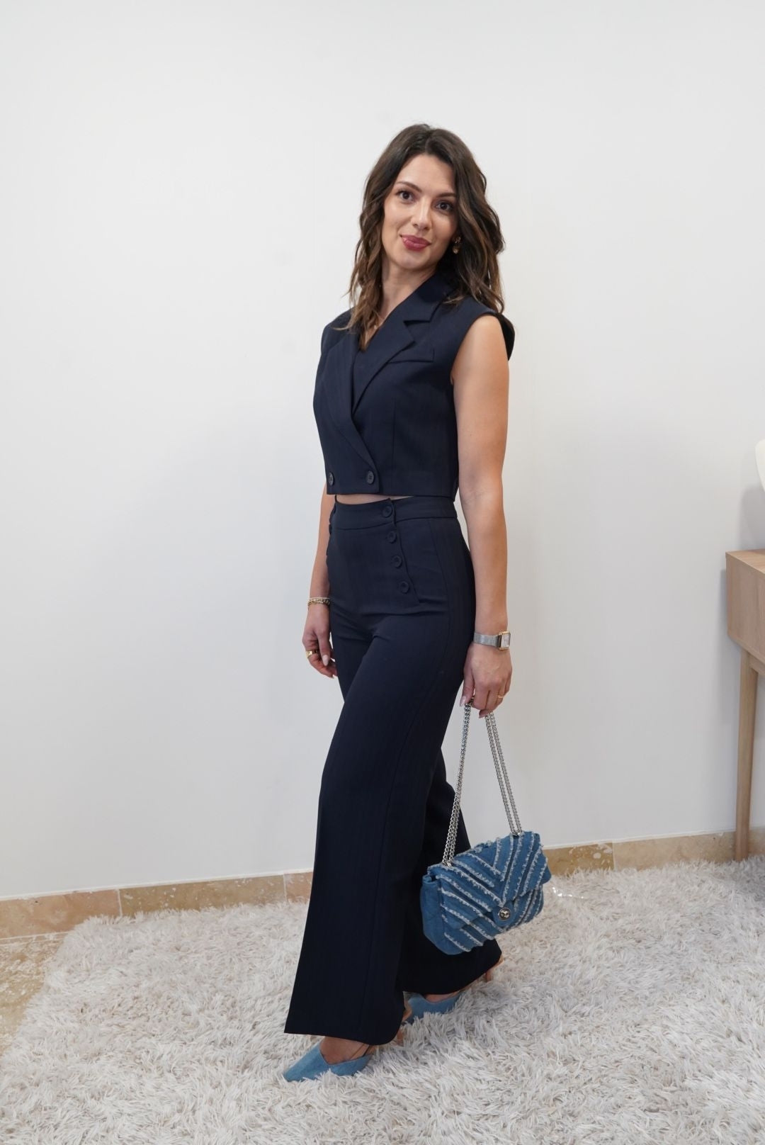 Tailleur Chloé Bleu Marine - Jad'Or la Mode- La mode au service-de-la-féminité