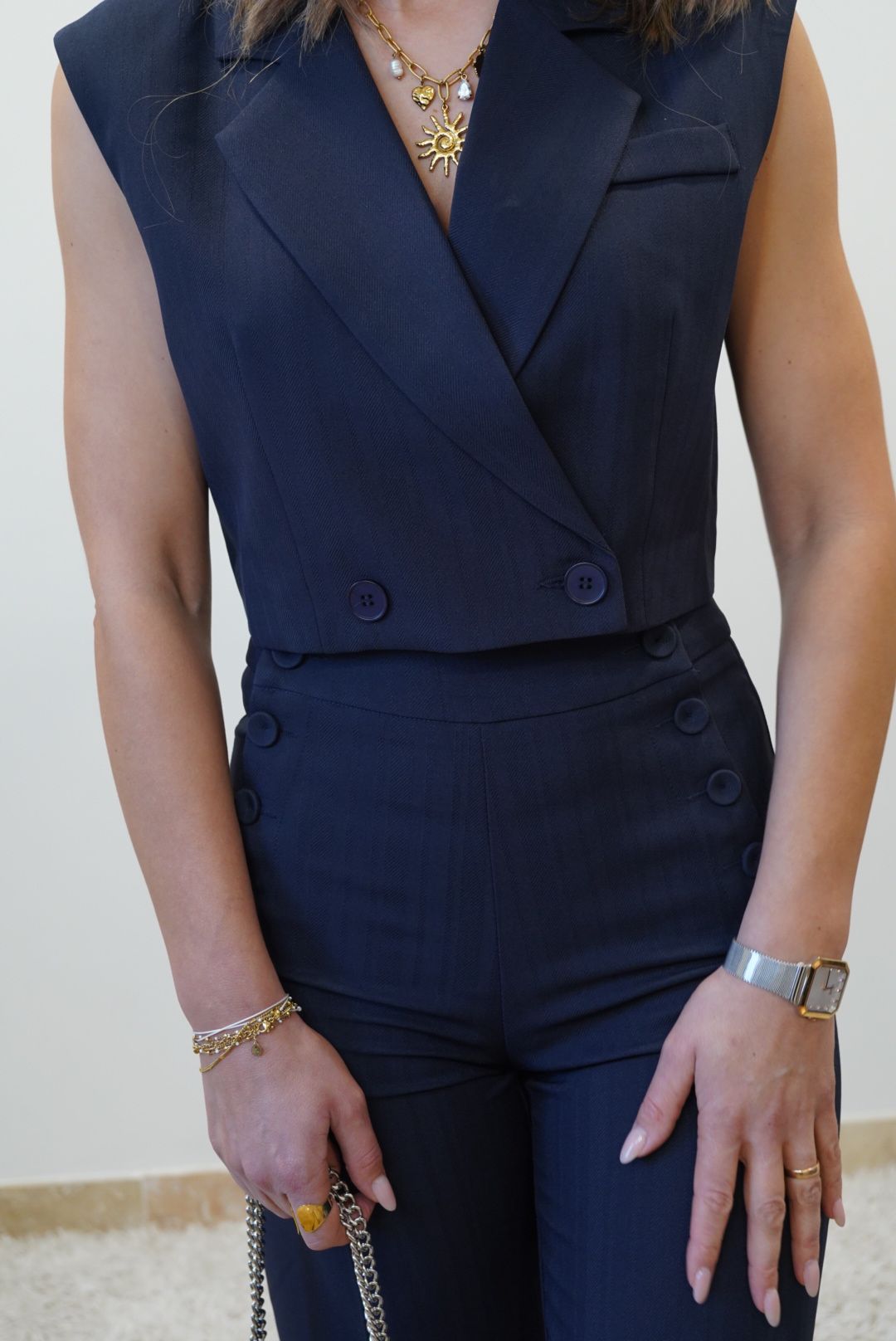 Tailleur Chloé Bleu Marine - Jad'Or la Mode- La mode au service-de-la-féminité