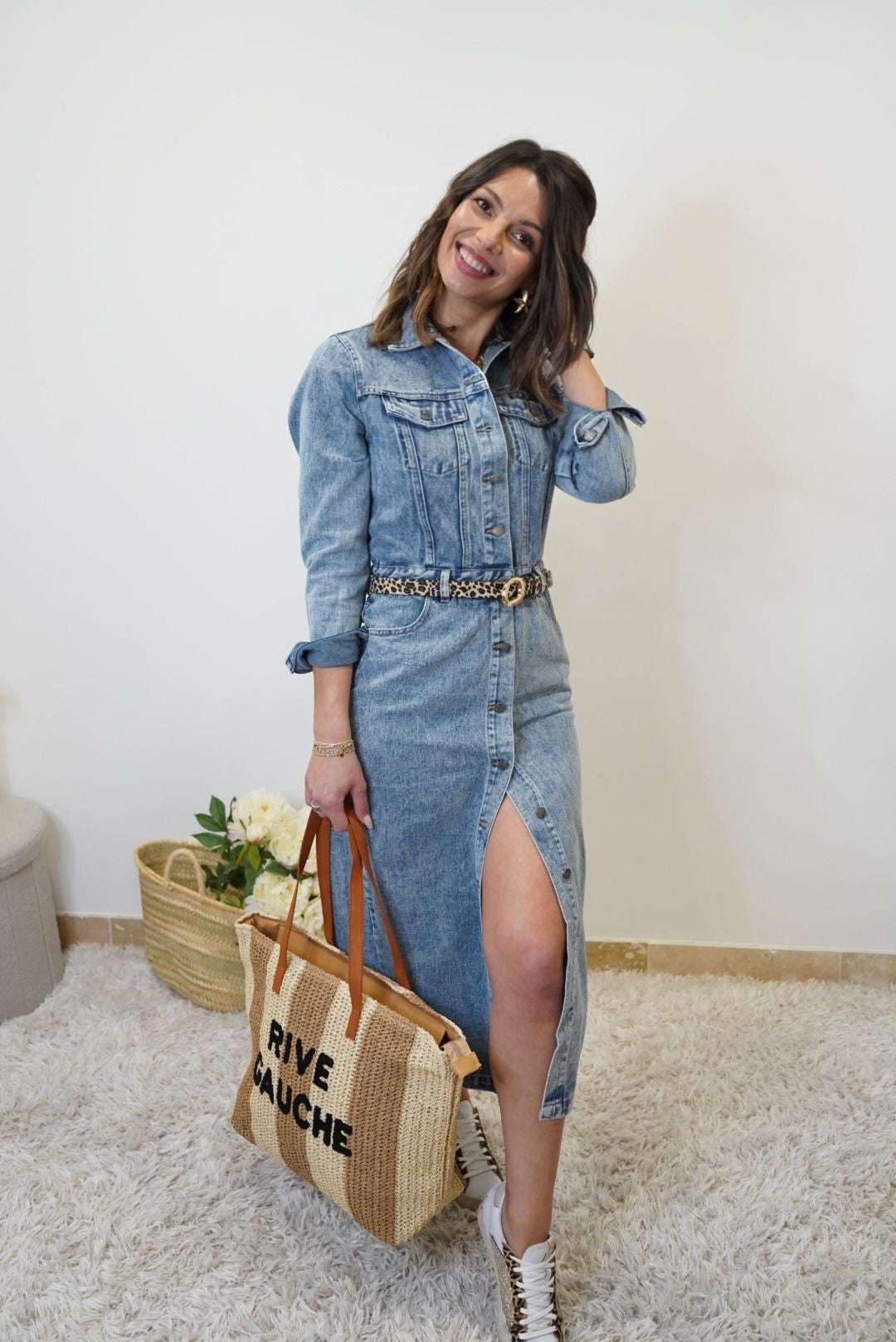 Robe Victoria boutonnée en jean - Jad'Or la Mode- La mode au service-de-la-féminité