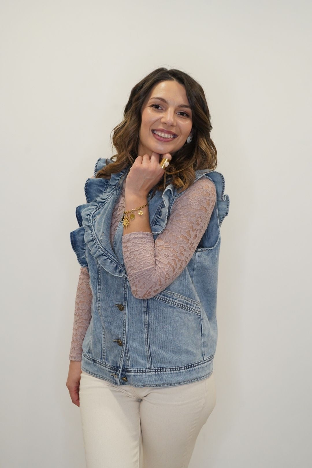 Gilet sans manches Lolly - Denim - Jad'Or la Mode- La mode au service-de-la-féminité