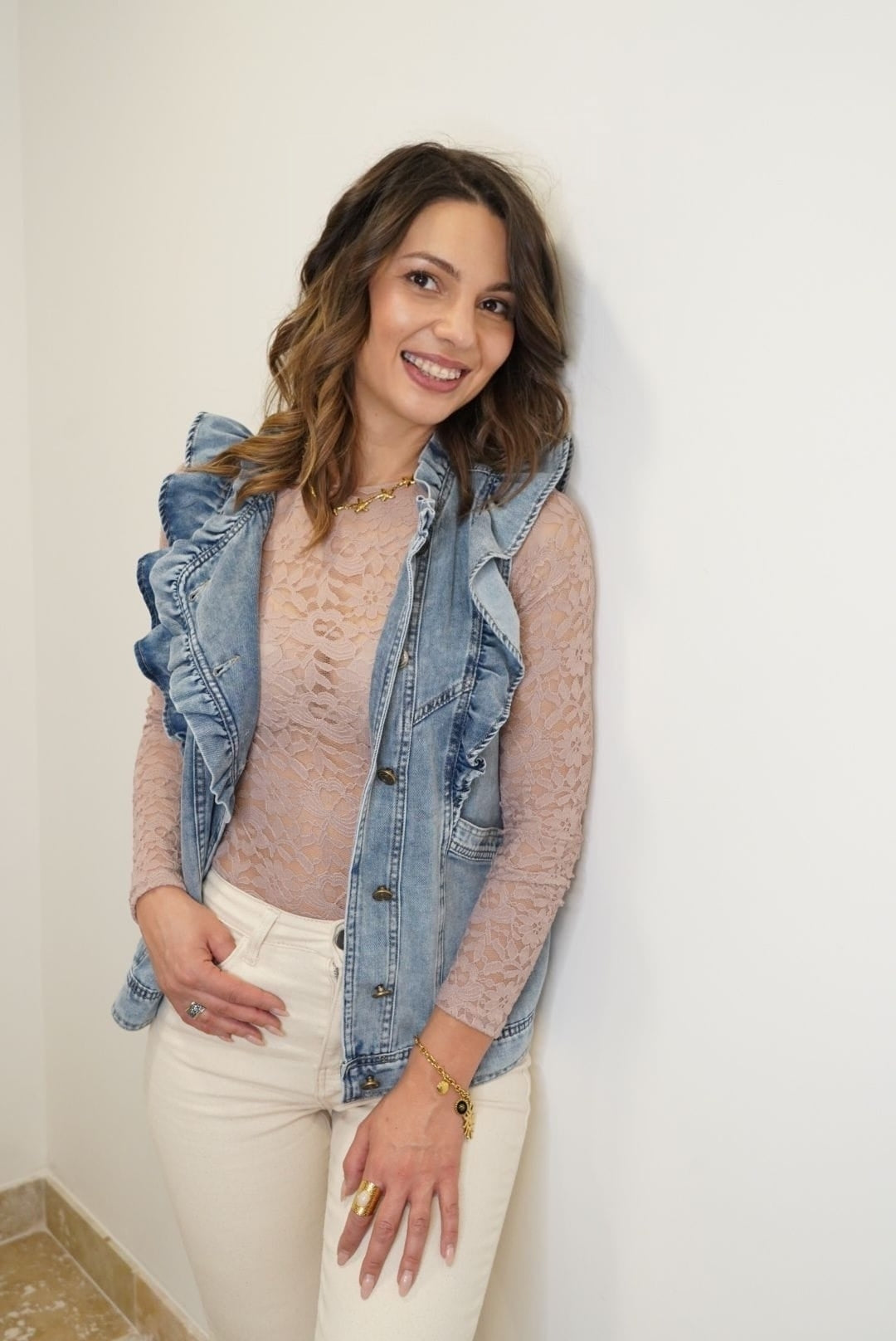 Gilet sans manches Lolly - Denim - Jad'Or la Mode- La mode au service-de-la-féminité