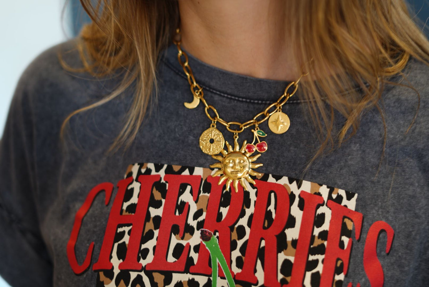 Collier en Acier Inoxydable Cerises - Jad'Or la Mode- La mode au service-de-la-féminité