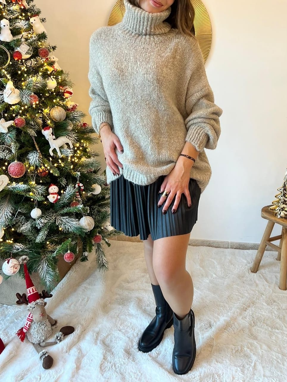 Pull en maille col roulé