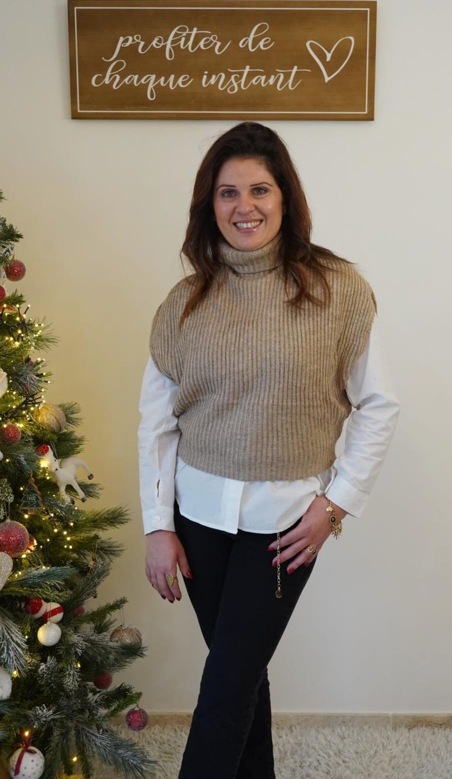 Gilet sans manches Beige