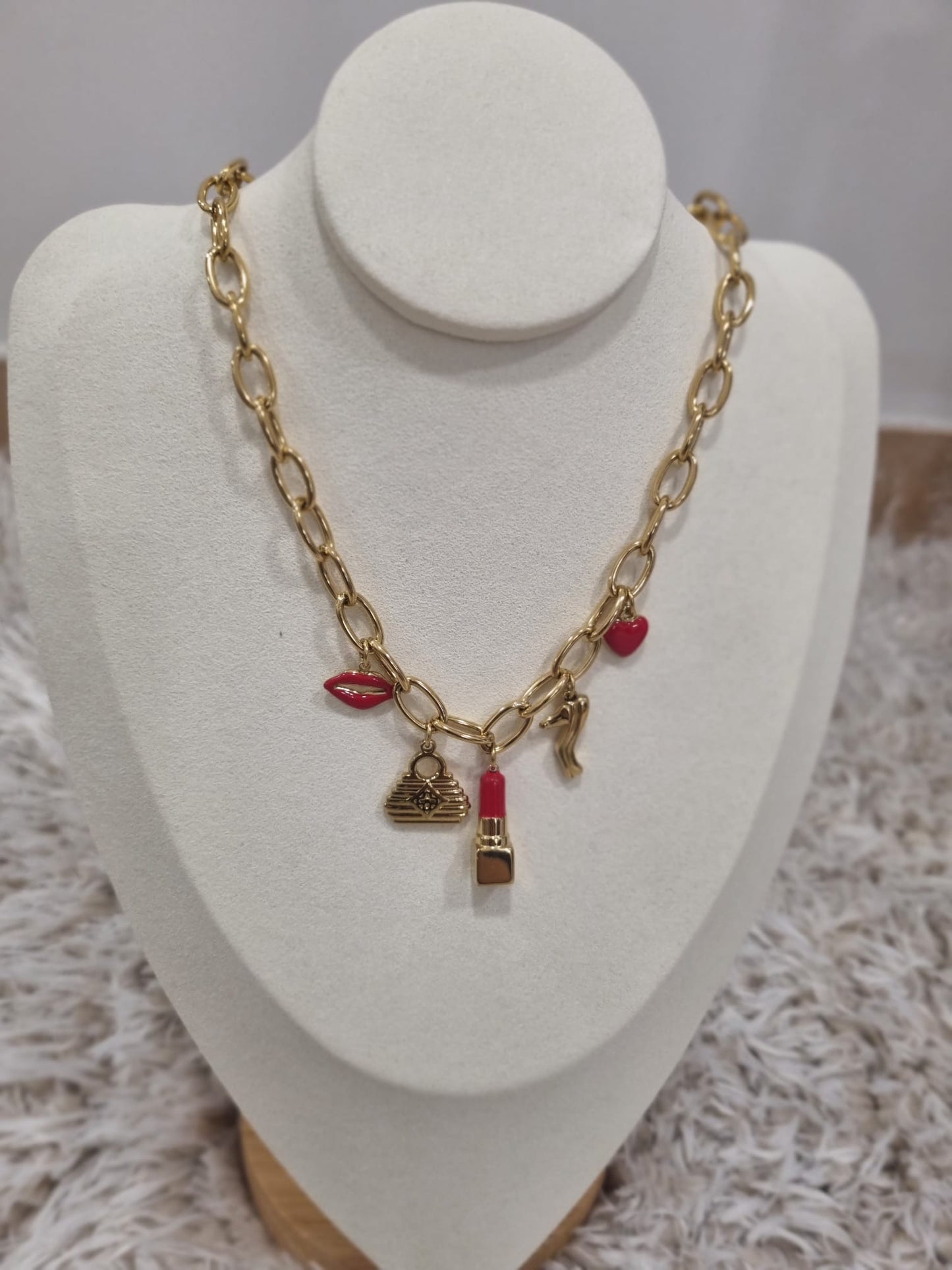 Collier Bisous en Acier Inoxydable - Jad'Or la Mode- La mode au service-de-la-féminité