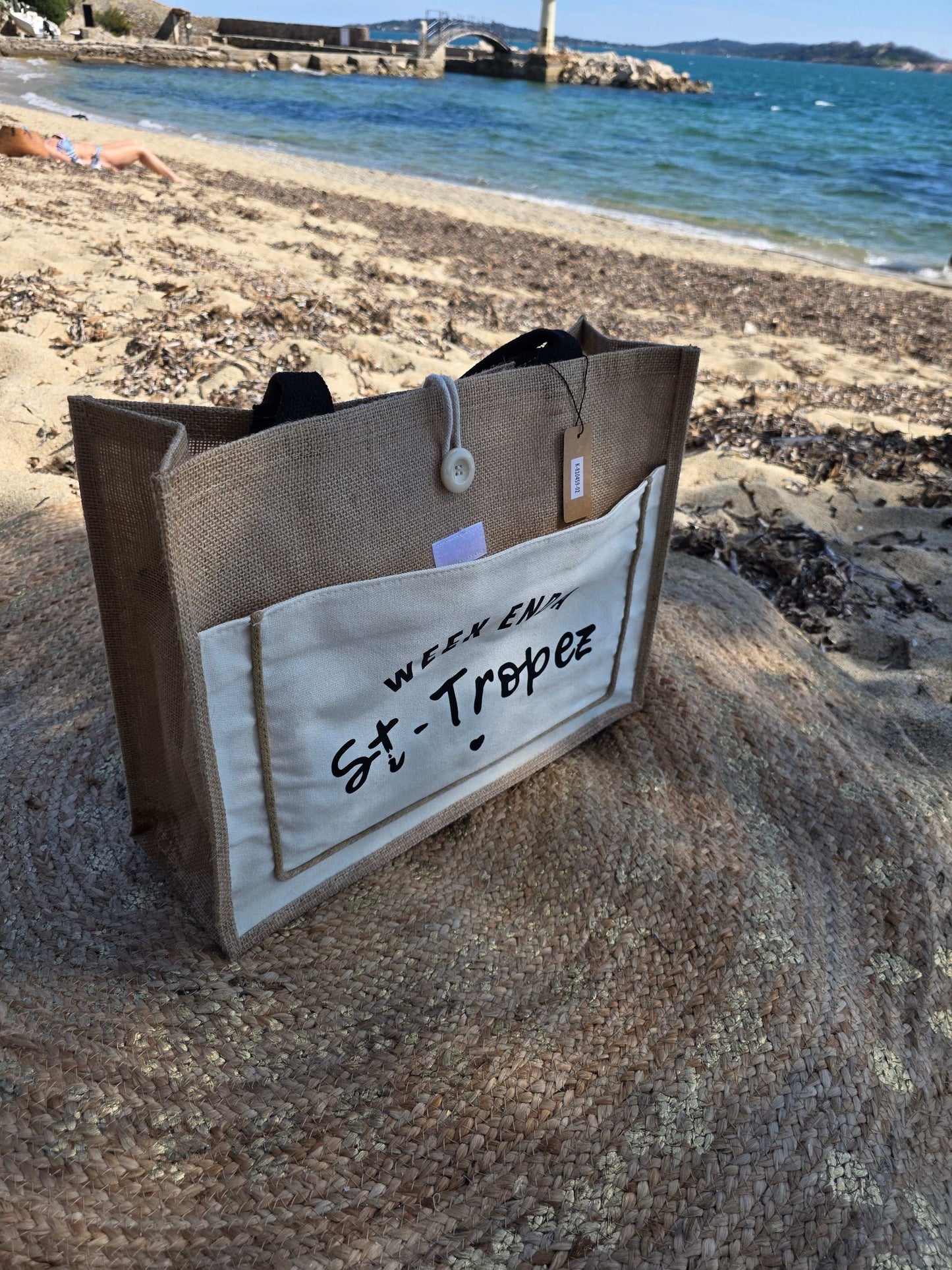 Sac Plage "Week end à St-Tropez " - Jad'Or la Mode- La mode au service-de-la-féminité