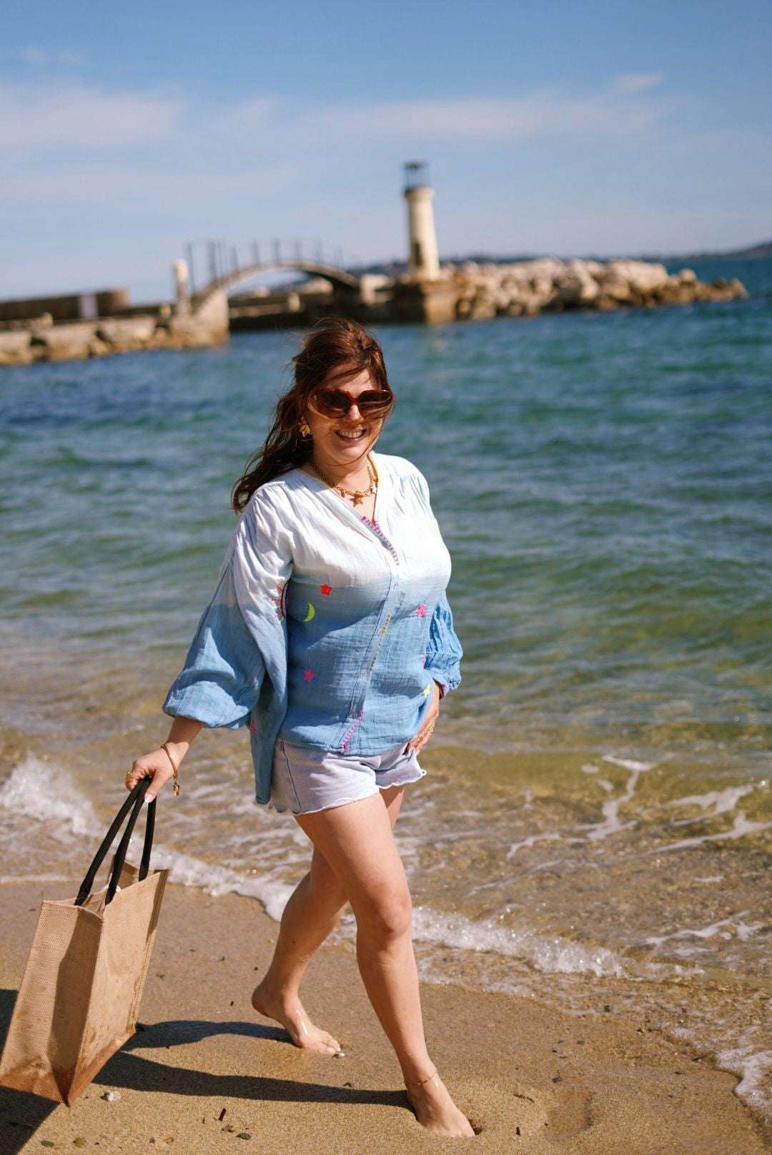 Chemise bordée manches longues - The Corner - Jad'Or la Mode- La mode au service-de-la-féminité