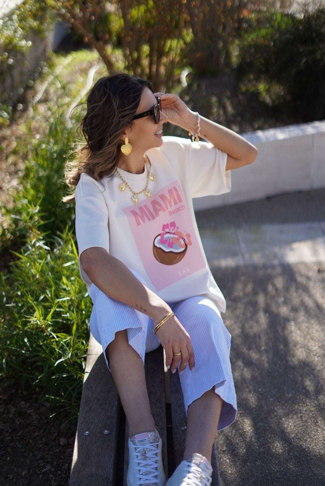T-shirt oversize "MIAMI Beach" - Jad'Or la Mode- La mode au service-de-la-féminité