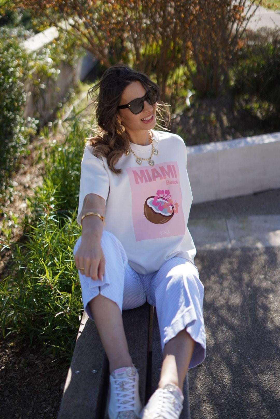 T-shirt oversize "MIAMI Beach" - Jad'Or la Mode- La mode au service-de-la-féminité