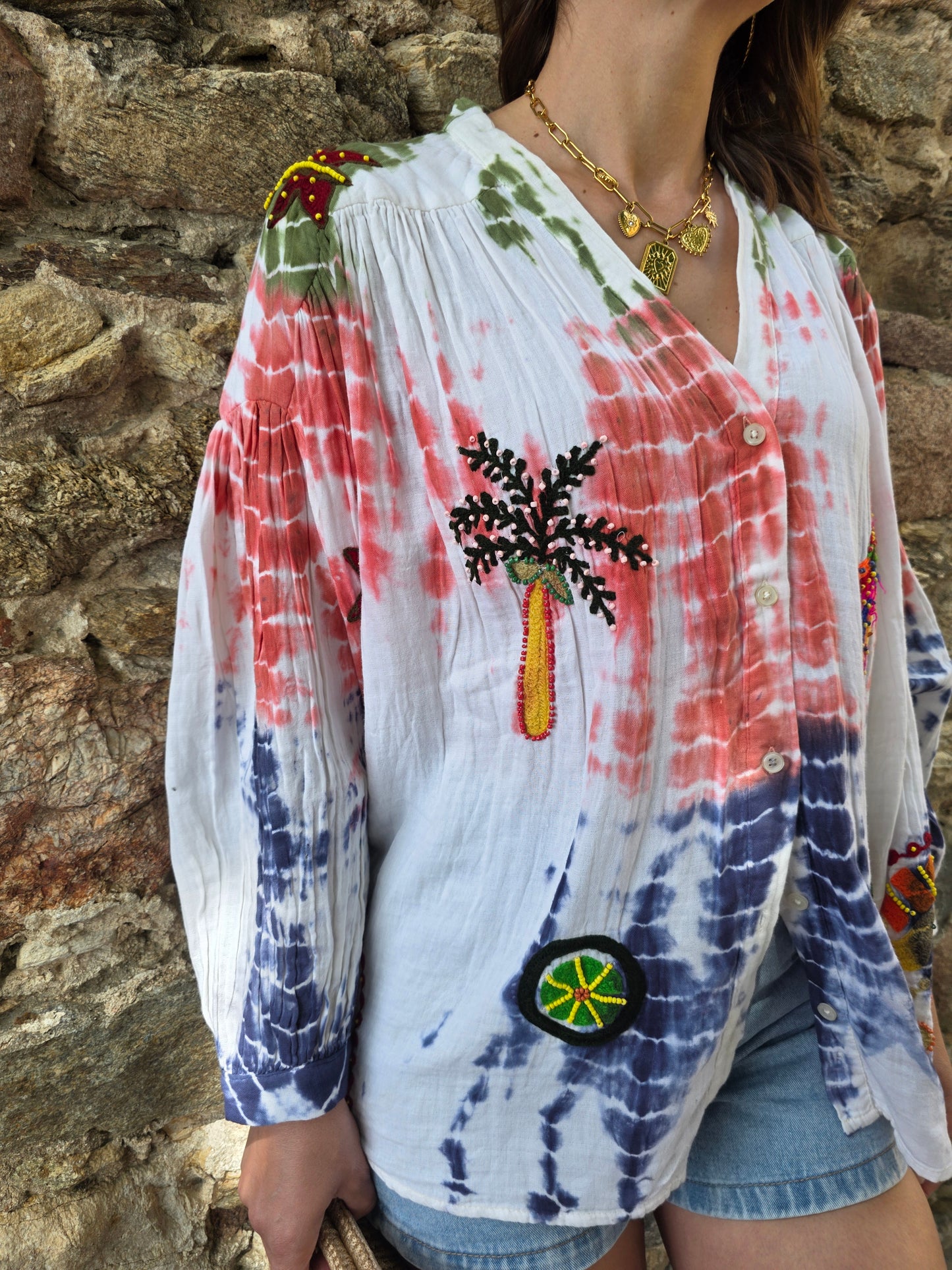 Chemise d'été bohème en coton – Édition colorée & tendance