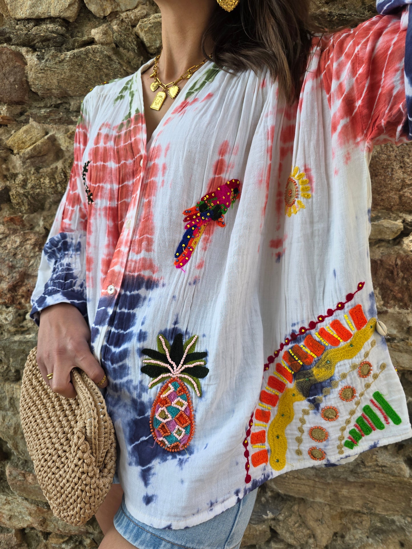Chemise d'été bohème en coton – Édition colorée & tendance