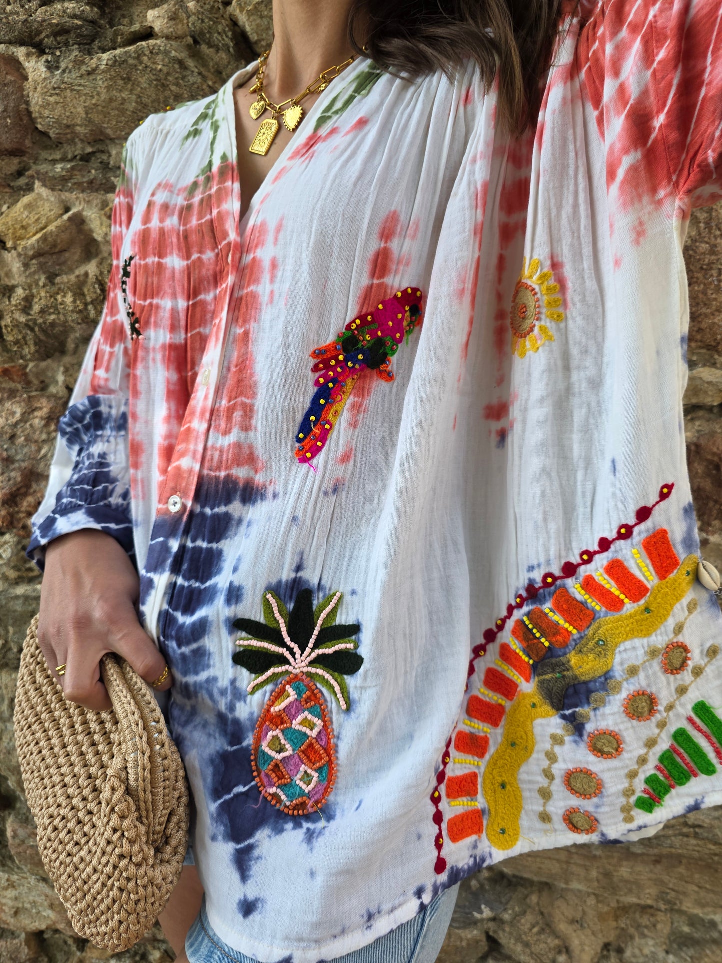 Chemise d'été bohème en coton – Édition colorée & tendance