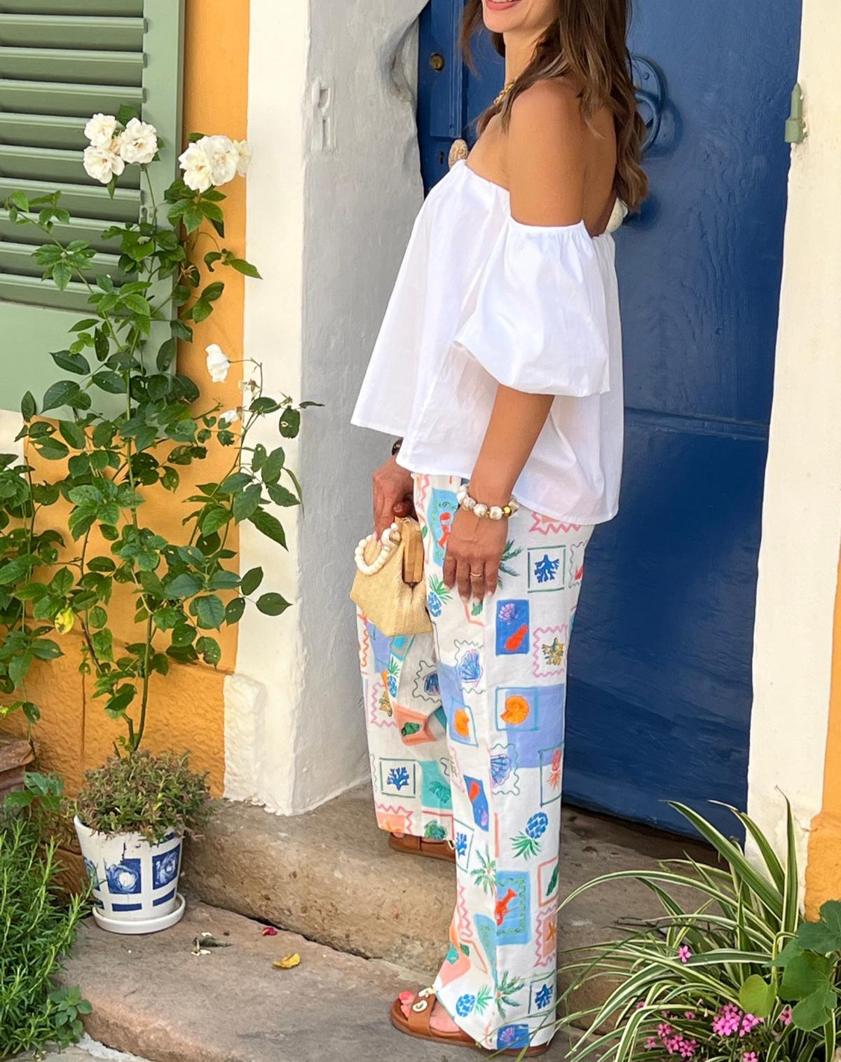 Top Épaules Dénudées en Coton – Taille Unique