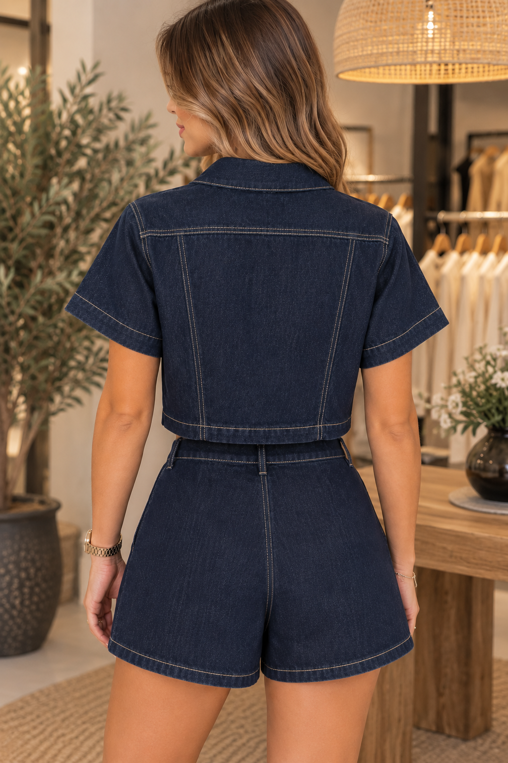 Jupe-short en jean brut