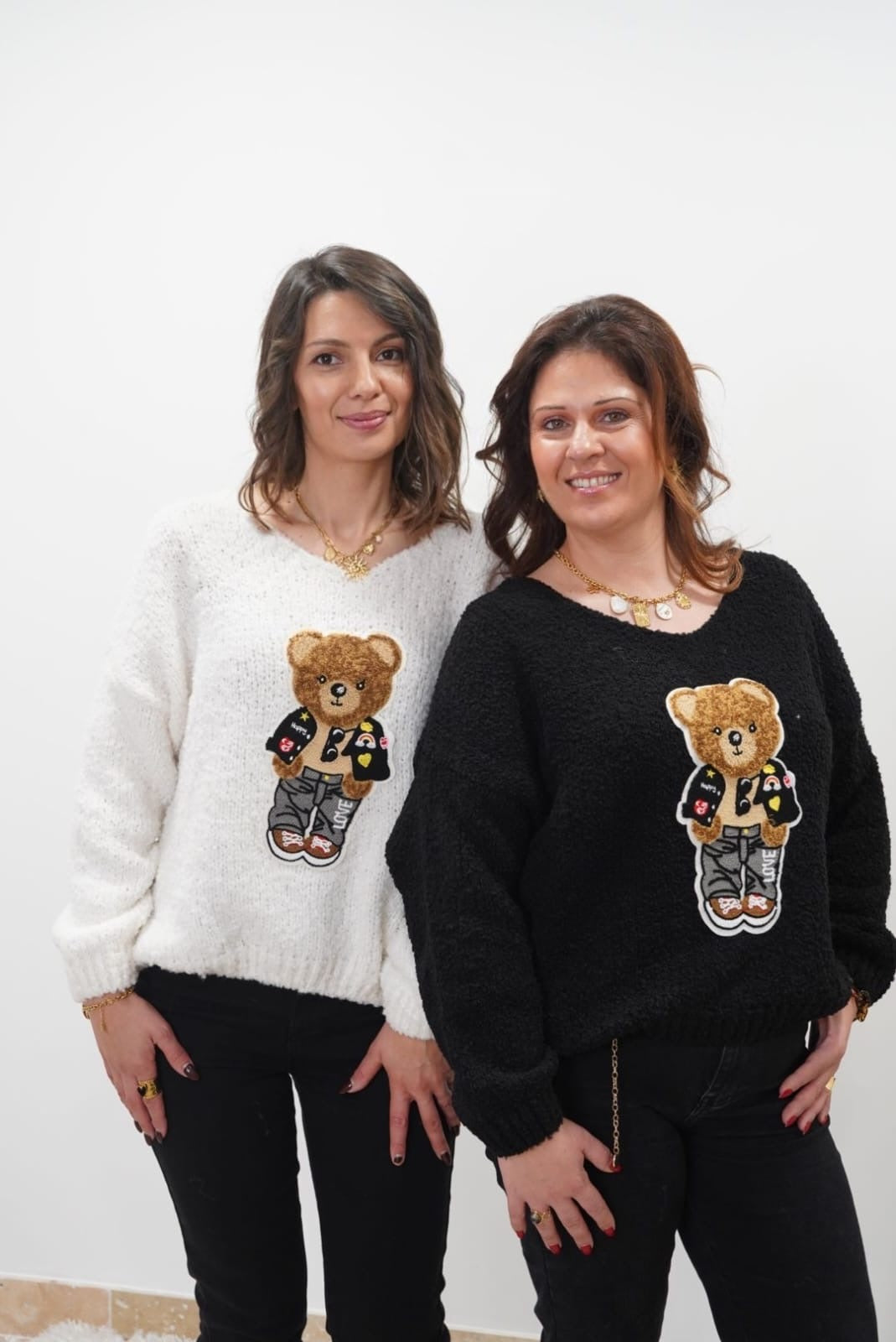 Pull Teddy Noir - Jad'Or la Mode- La mode au service-de-la-féminité