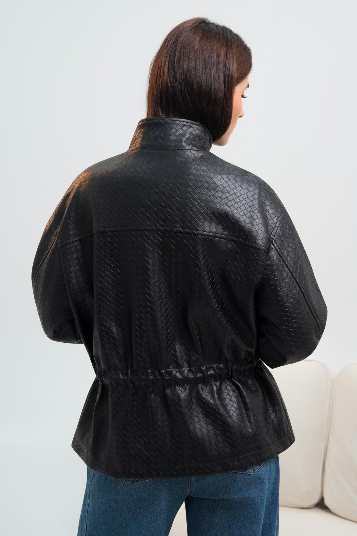 Veste texturé en similicuir noir 🖤