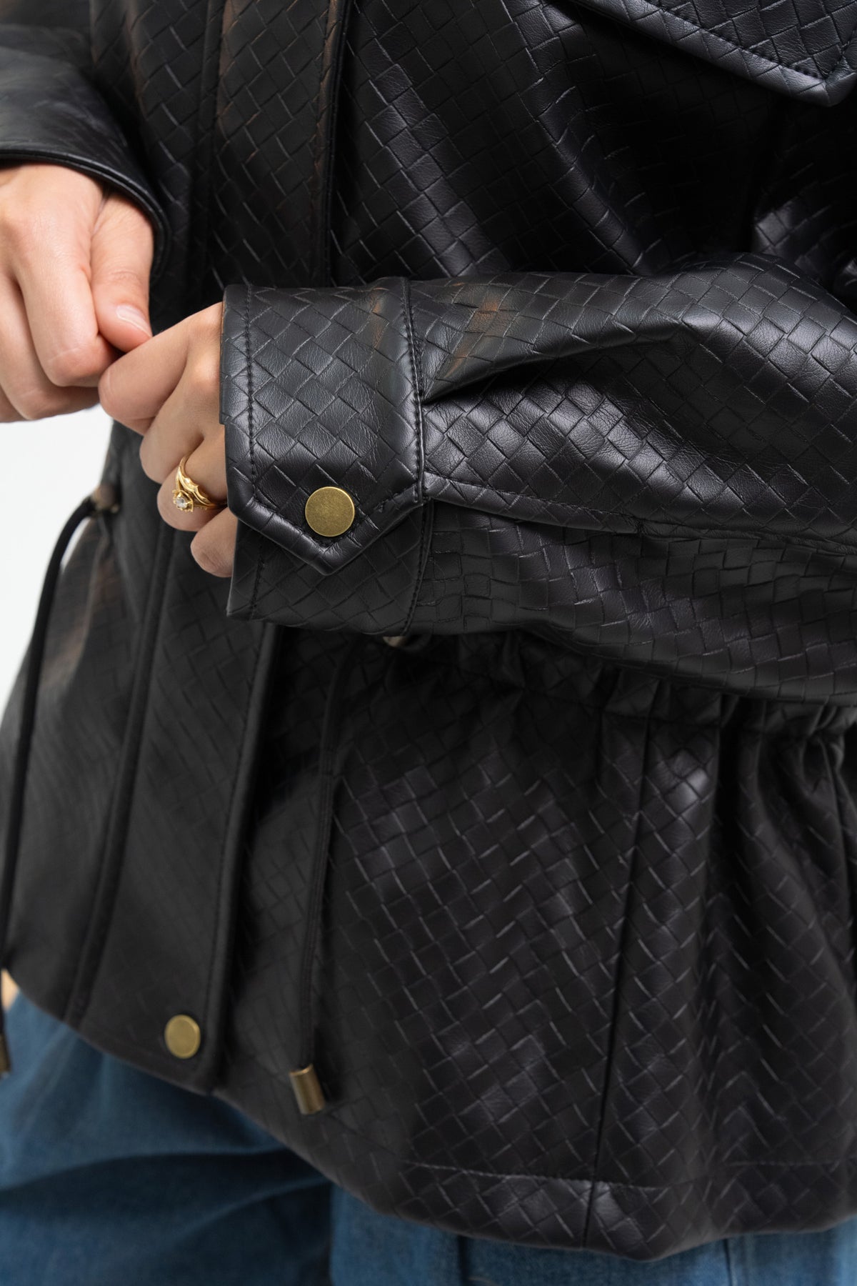 Veste texturé en similicuir noir 🖤