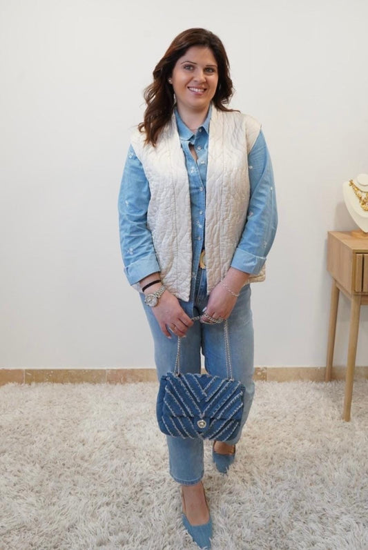 Veste Louise sans manches satinée - Jad'Or la Mode- La mode au service-de-la-féminité