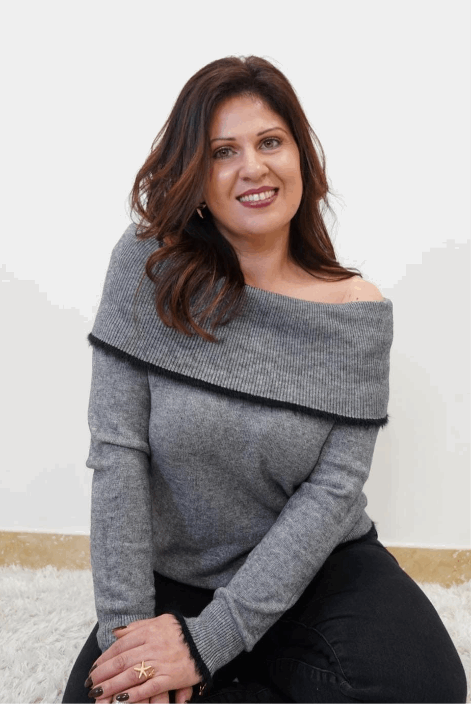 Pull Alma décolleté bardot - gris - Jad'Or la Mode- La mode au service-de-la-féminité