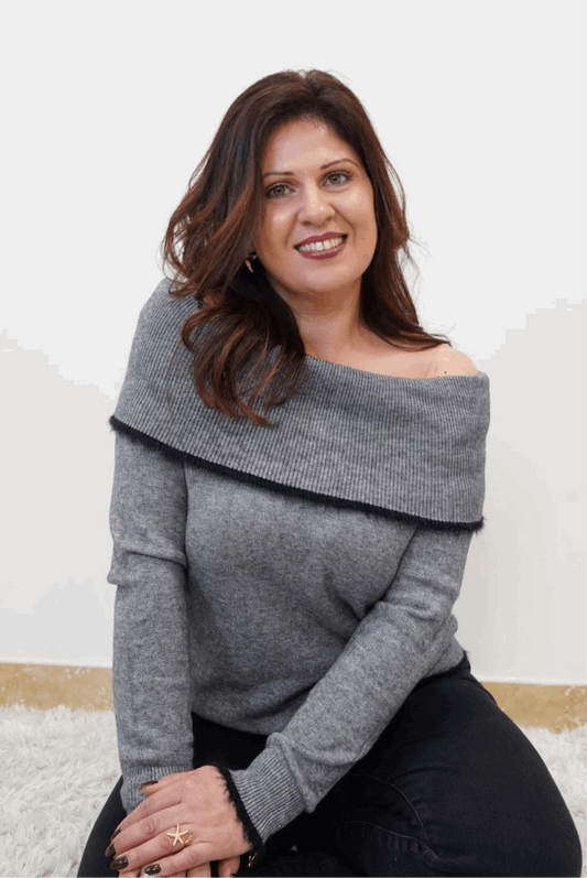 Pull Alma décolleté bardot - gris - Jad'Or la Mode- La mode au service-de-la-féminité