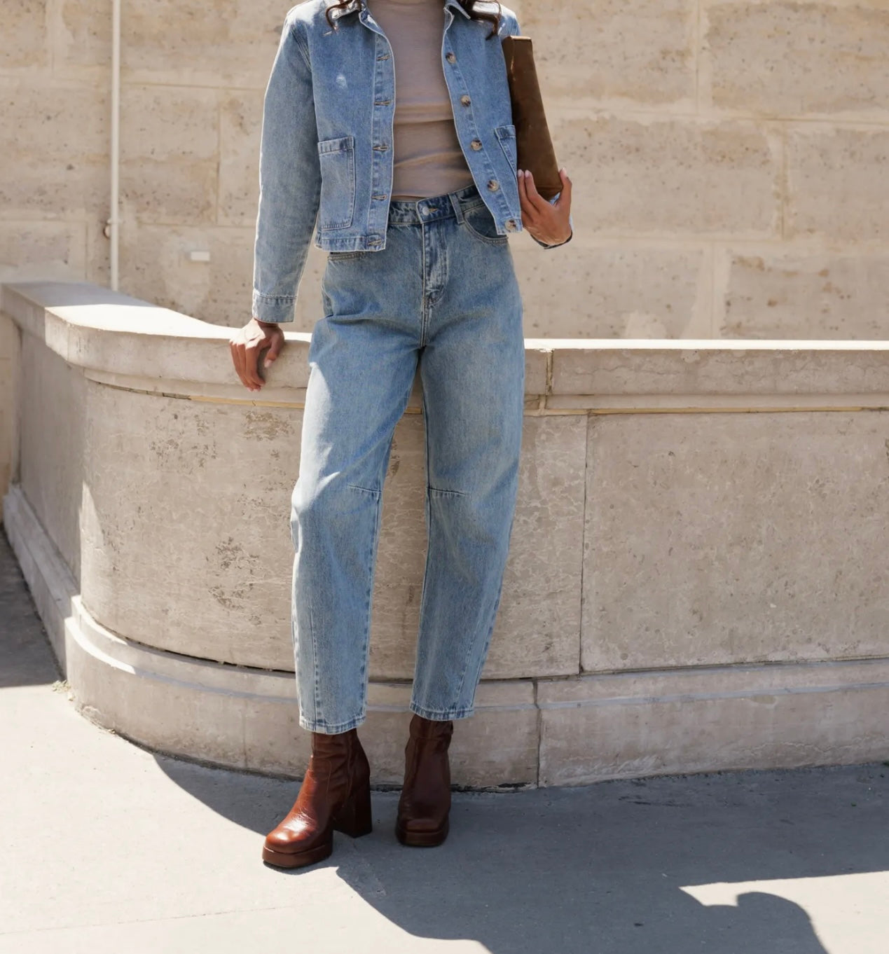 Jeans Oraije, Balloon Brandy - Bleu denim