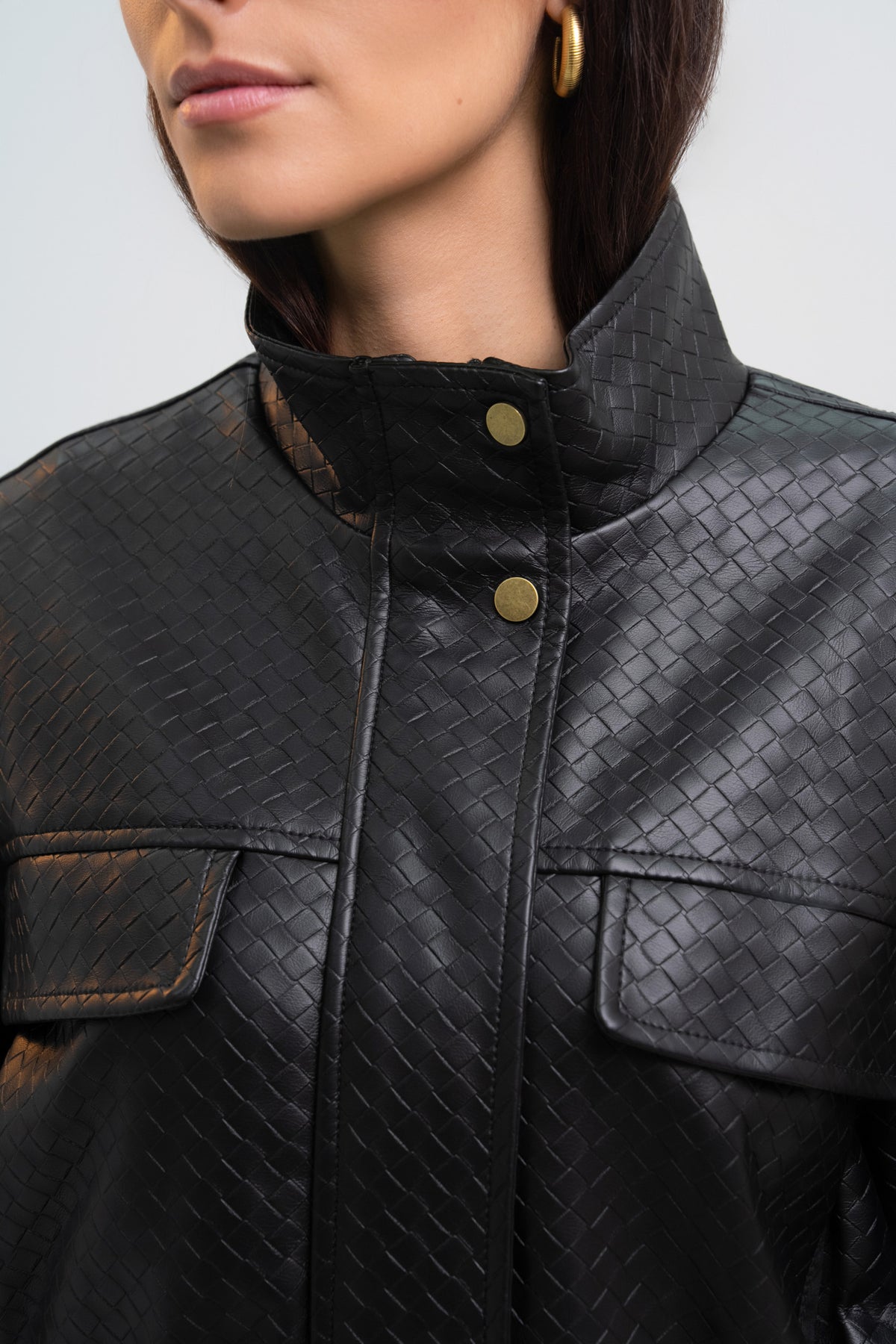 Veste texturé en similicuir noir 🖤