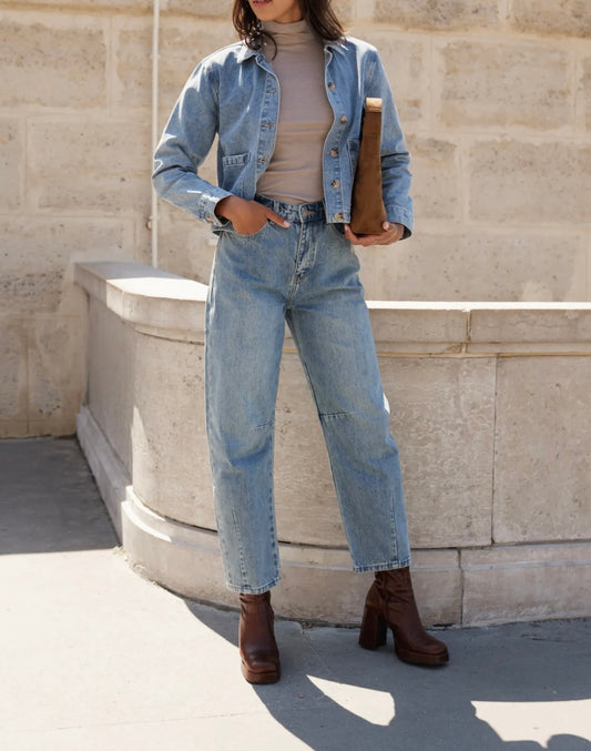 Jeans Oraije, Balloon Brandy - Bleu denim