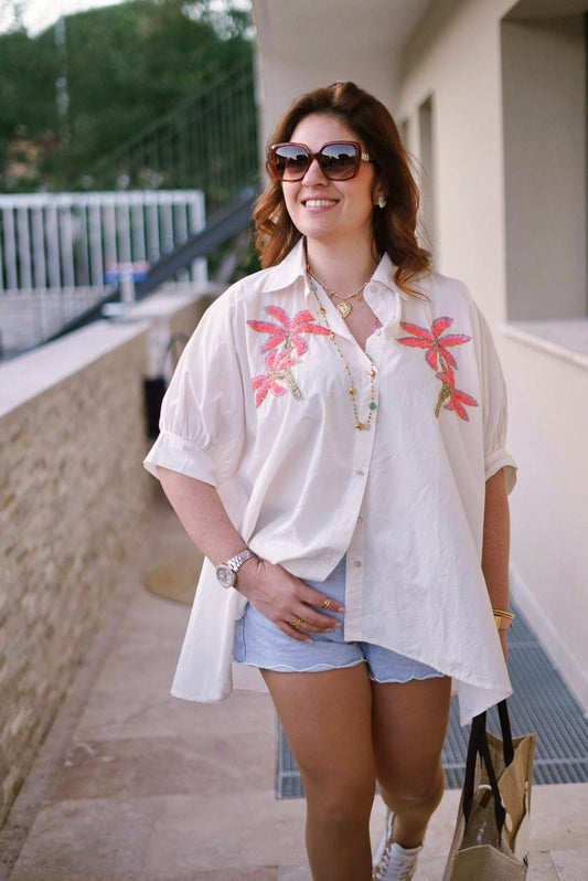 Chemise Maeva oversize - Couleur écru - Jad'Or la Mode- La mode au service-de-la-féminité