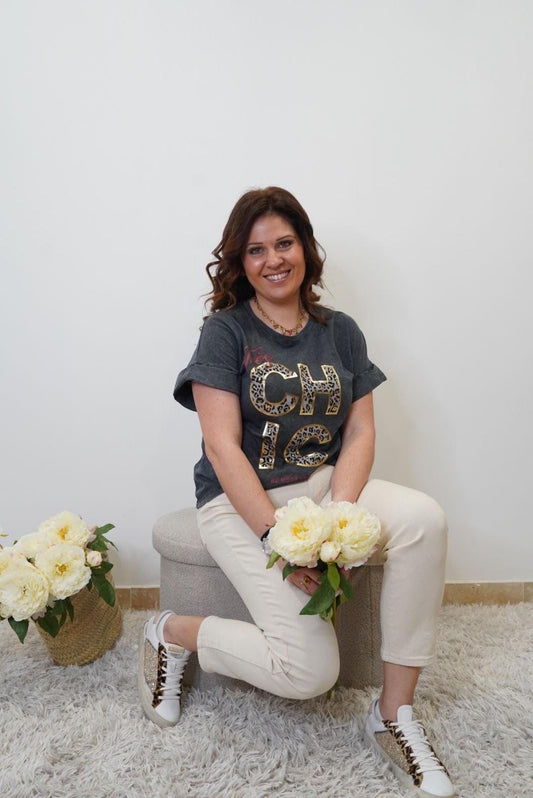 T-shirt Très Chic - Gris Foncé - Jad'Or la Mode- La mode au service-de-la-féminité