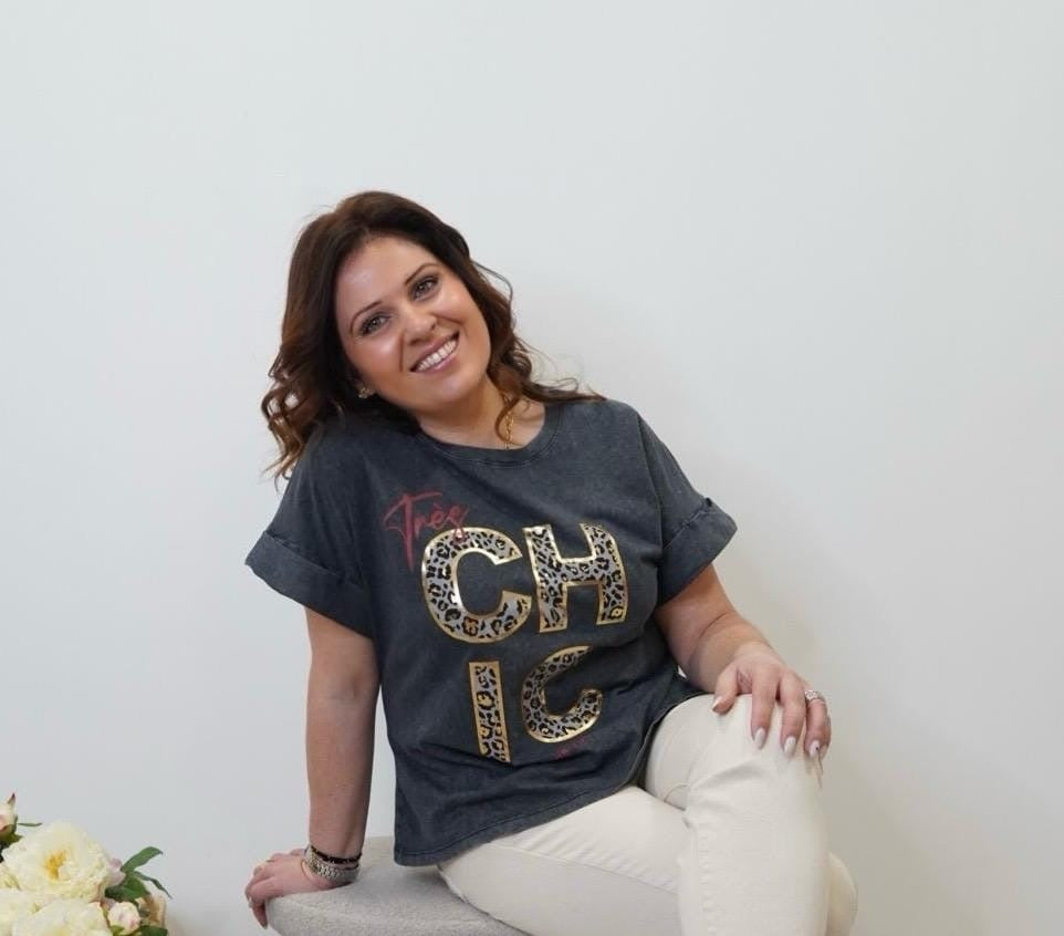 T-shirt Très Chic - Gris Foncé - Jad'Or la Mode- La mode au service-de-la-féminité