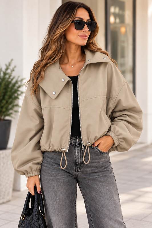 Blouson oversize avec capuche - couleur Camel