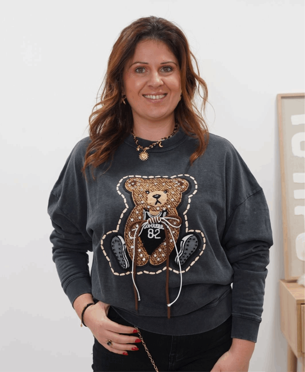 Sweat-shirt Teddy - Noir - Jad'Or la Mode- La mode au service-de-la-féminité