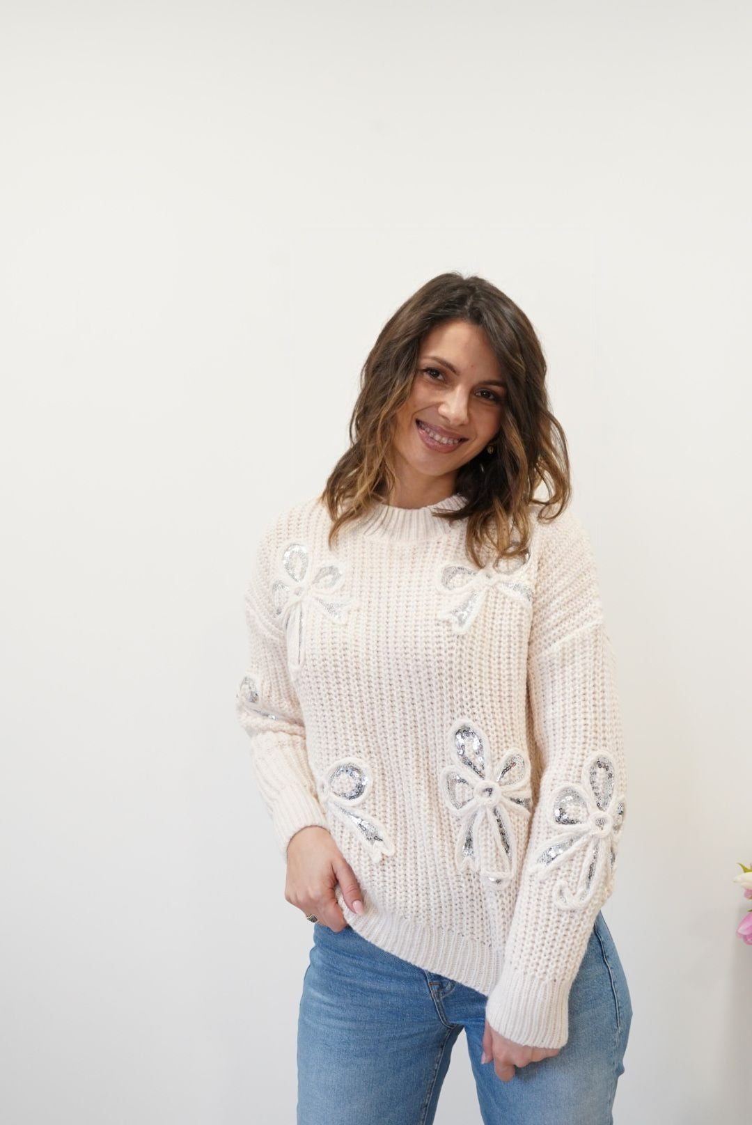 Pull Elisa avec noeuds - Écru