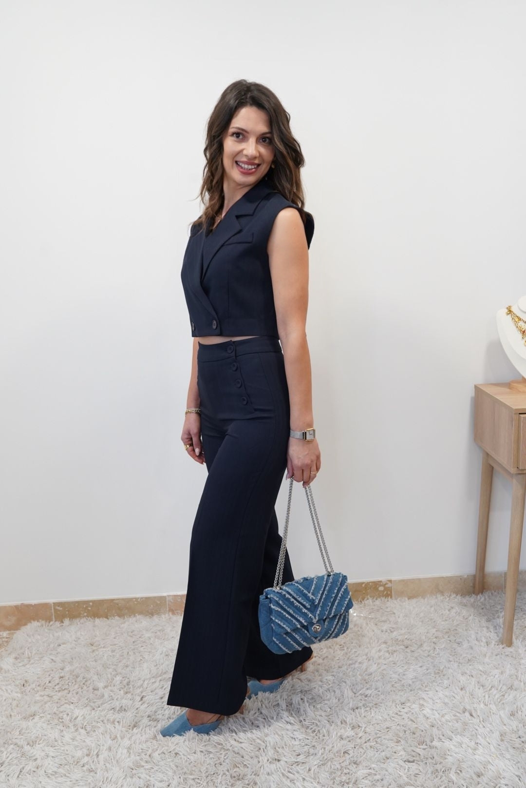 Tailleur Chloé Bleu Marine - Jad'Or la Mode- La mode au service-de-la-féminité