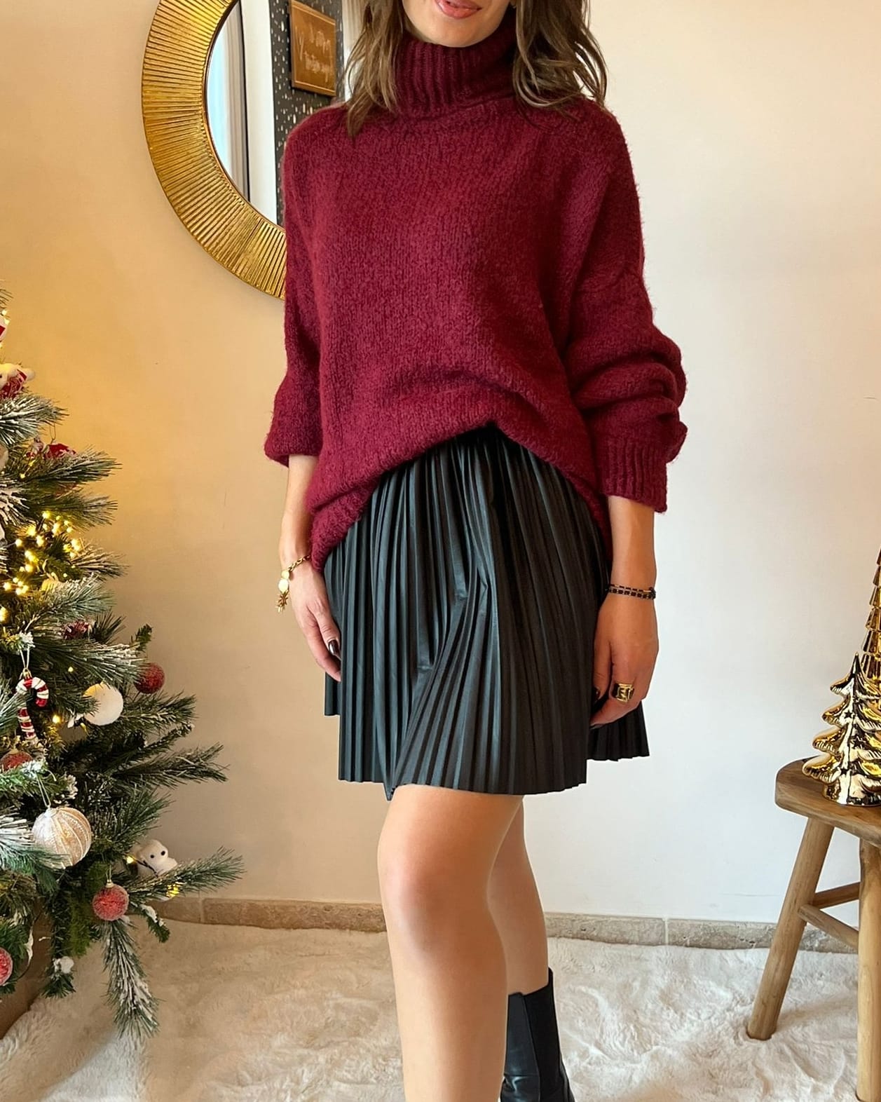 Pull en maille col roulé