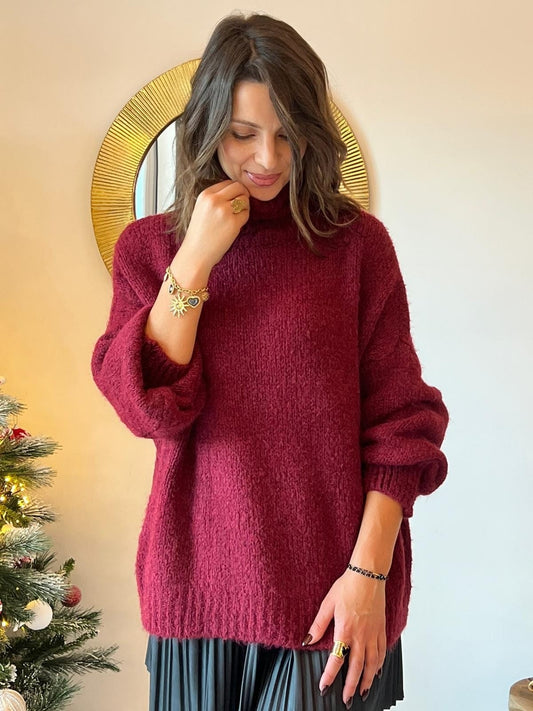 Pull en maille col roulé