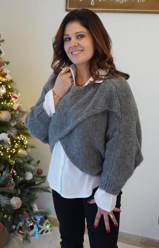 Pull maille avec chemise