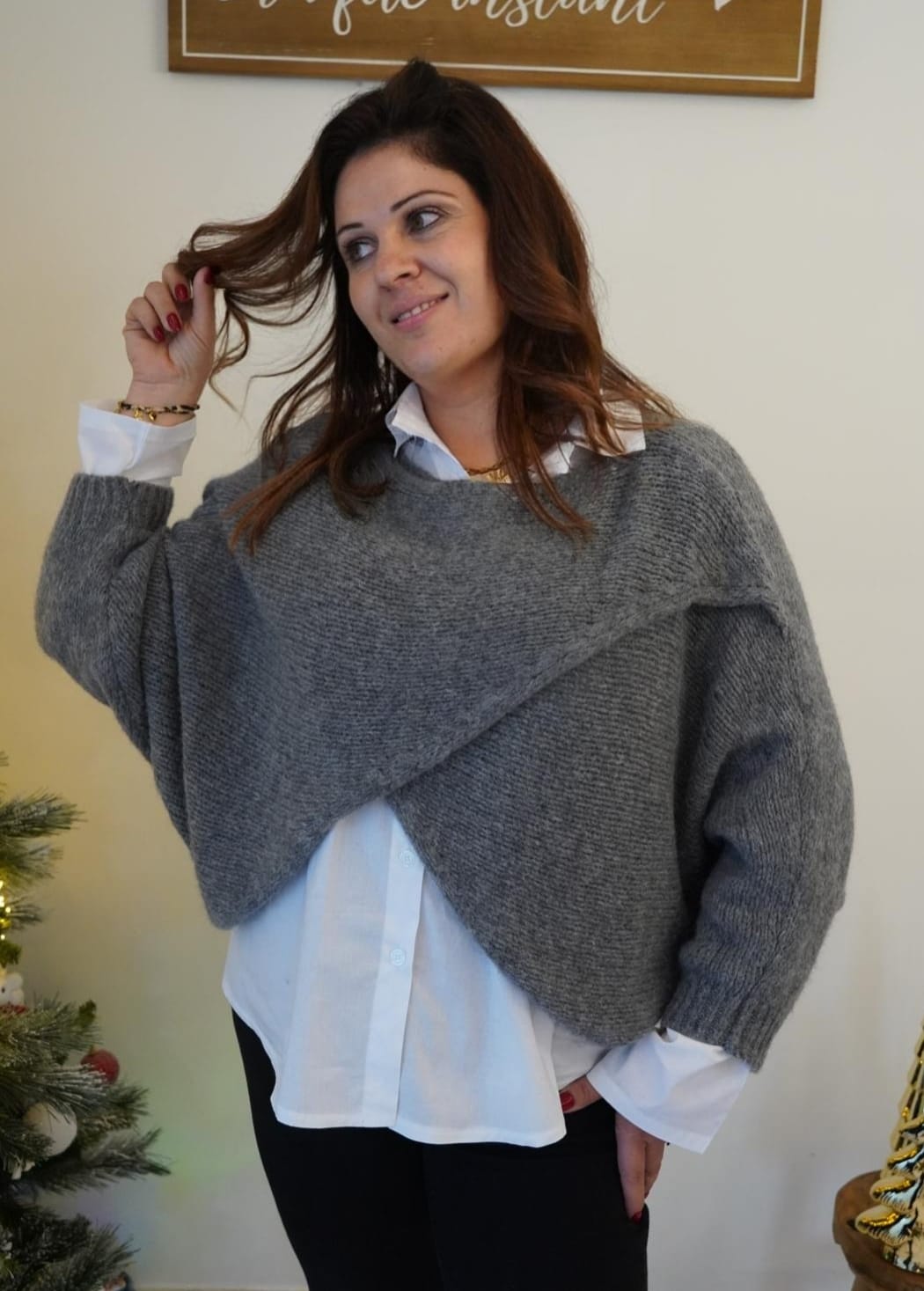 Pull maille avec chemise