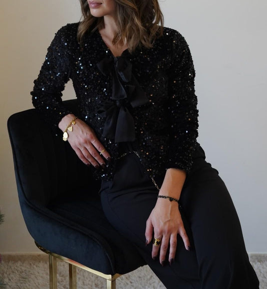 Top en velours à sequins